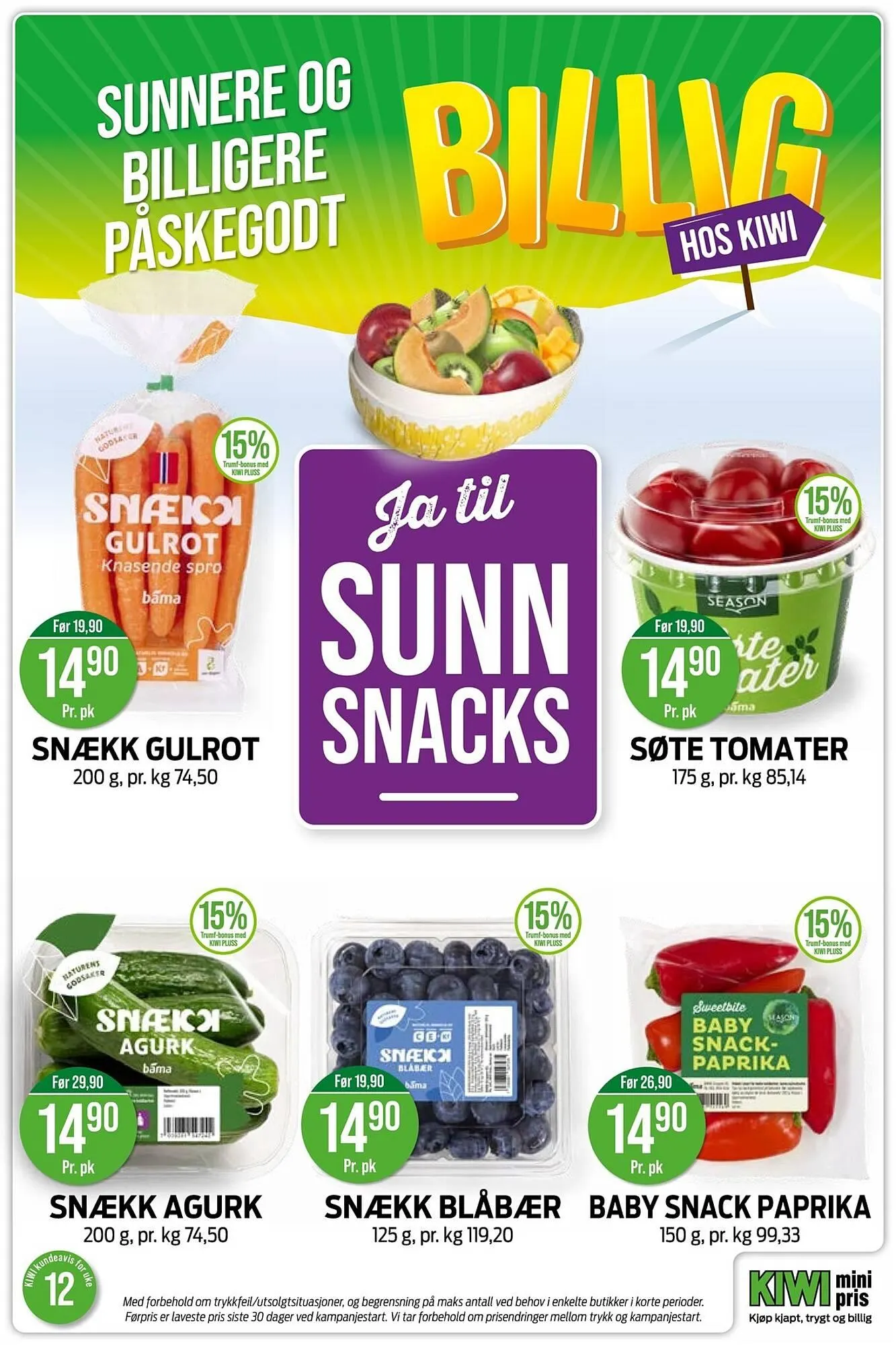 Kiwi kundeavis fra 16. mars til 22. mars 2026 - kundeavisside 16