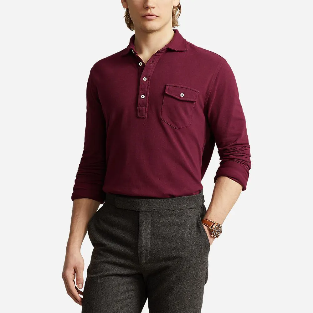 Classic Fit Long Sleeve Sport Shirt - Classic Wine