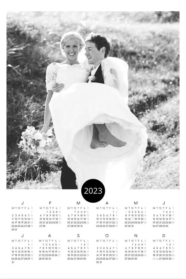 Plakatkalender | Liten (A4) | Sirkel hvit