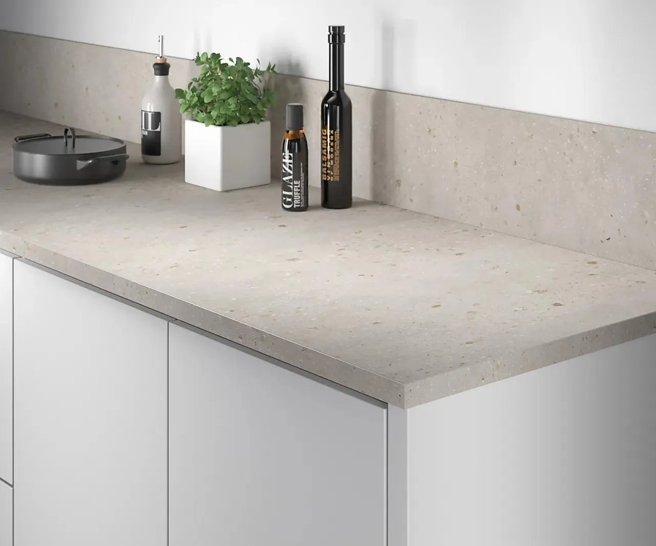 Kjøkkenplate oppkant terrazzo warm 10x3020x300 mm