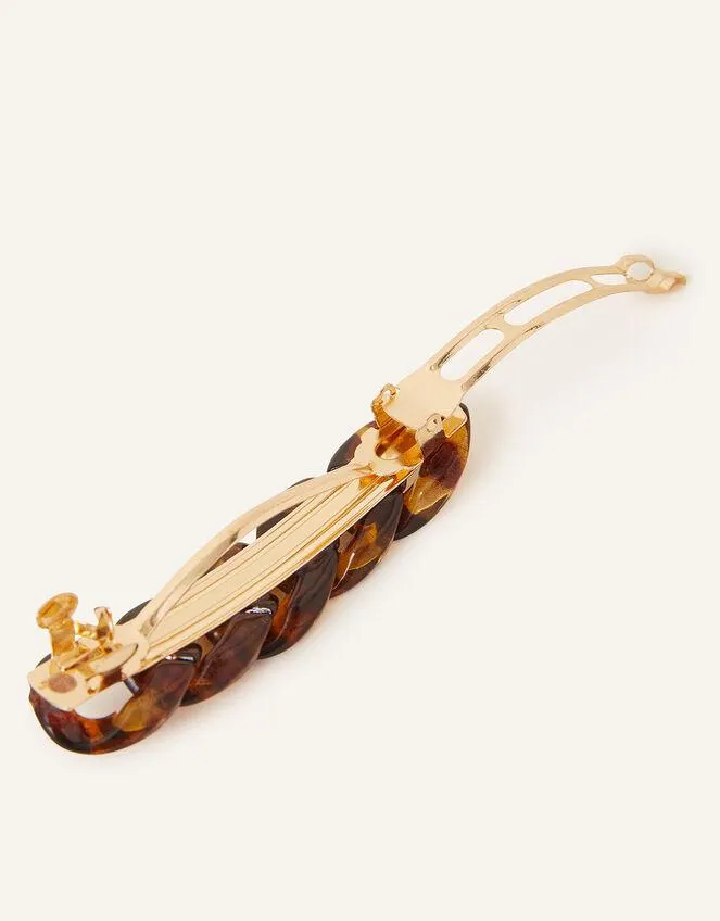 Tortoiseshell Chain Barrette Clip