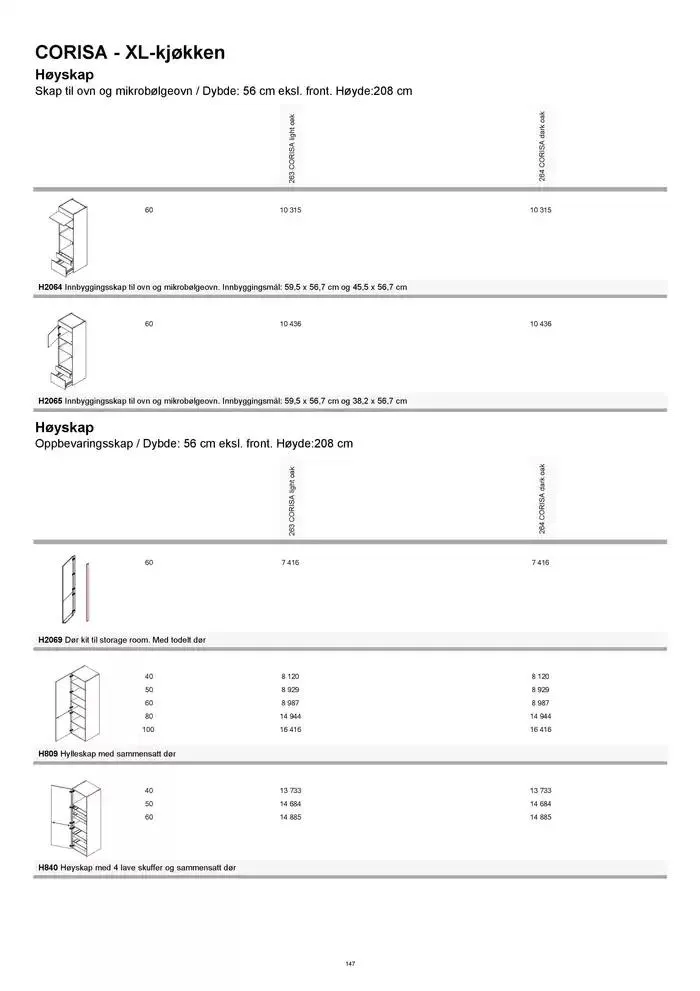 kvik kjøkken Prisliste. fra 1. januar til 31. desember 2025 - kundeavisside 147