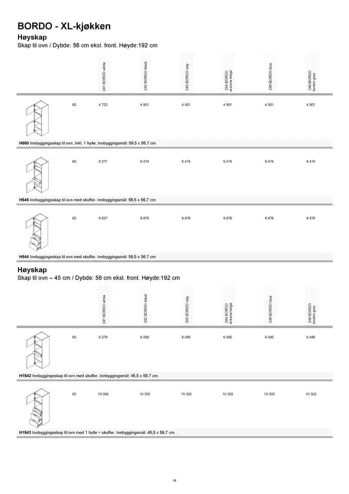 kvik kjøkken Prisliste. fra 1. januar til 31. desember 2025 - kundeavisside 38