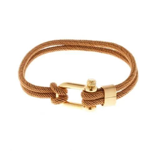 Mens brace 21cm gold Brown