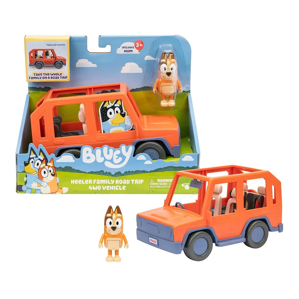 Bluey Familiens 4WD Feriebil med Mor Chili-figur