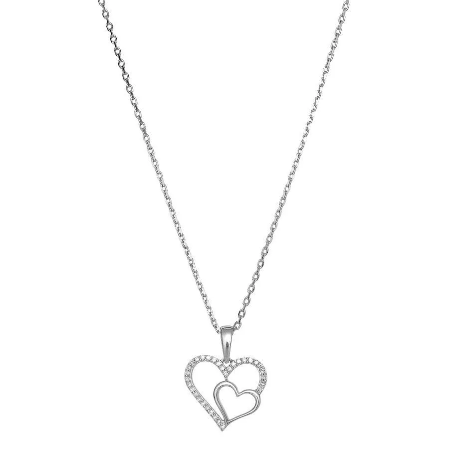 Diamantsmykke 585 Hvitt Gull 0,08 ct