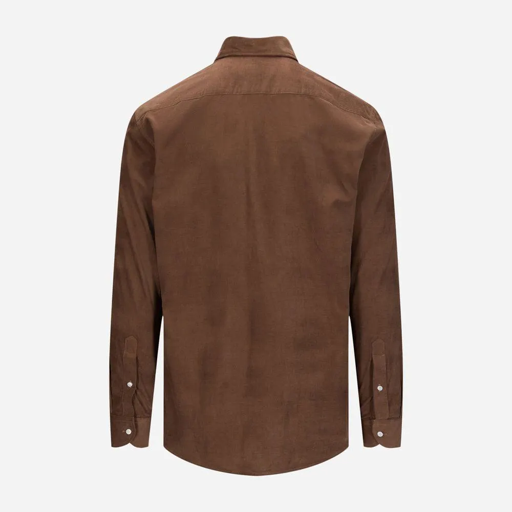 Corduroy Slimline Shirt - Brown