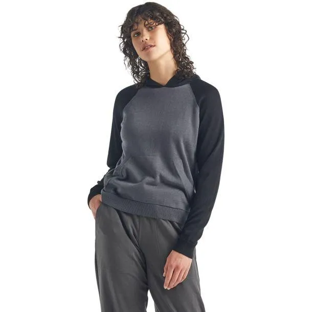 Icebreaker Womens Utility Explore Hooded Pullover Sweater Monsoon/Black/Ics