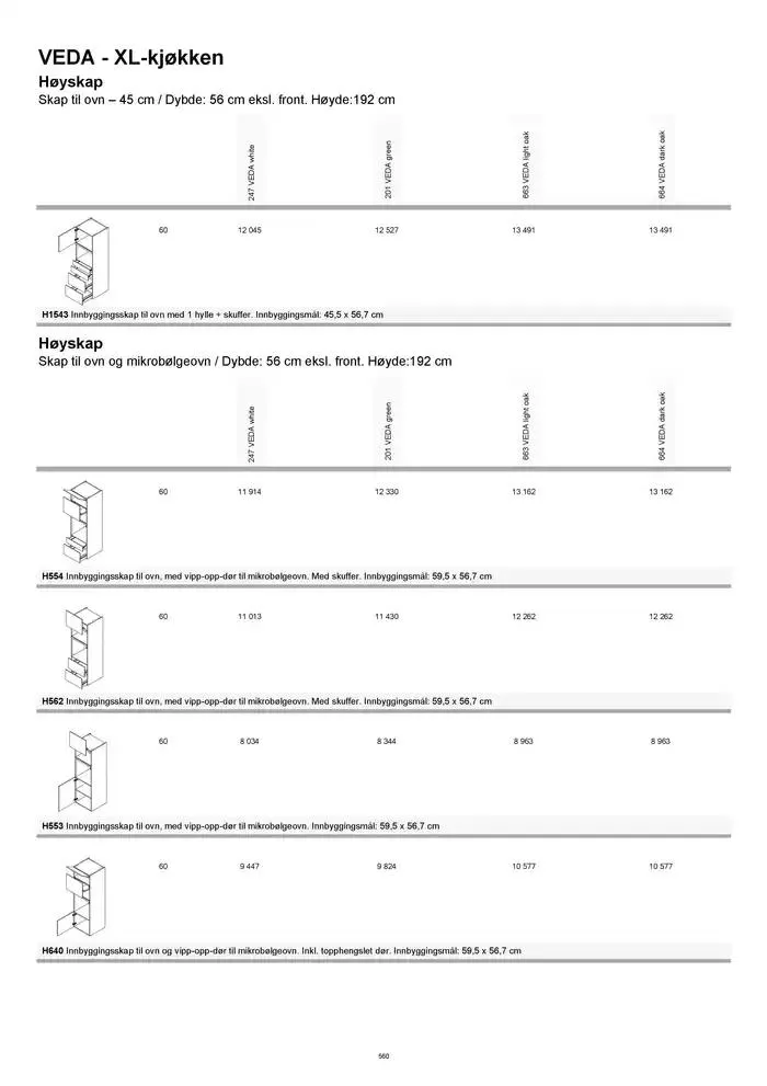 kvik kjøkken Prisliste. fra 1. januar til 31. desember 2025 - kundeavisside 560
