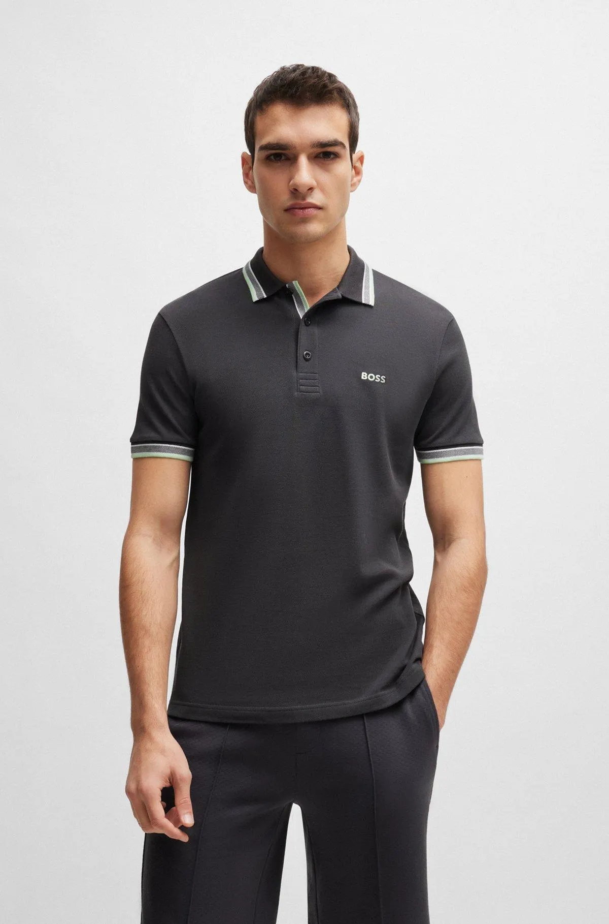 Cotton-piqué Paddy polo shirt with contrast logo