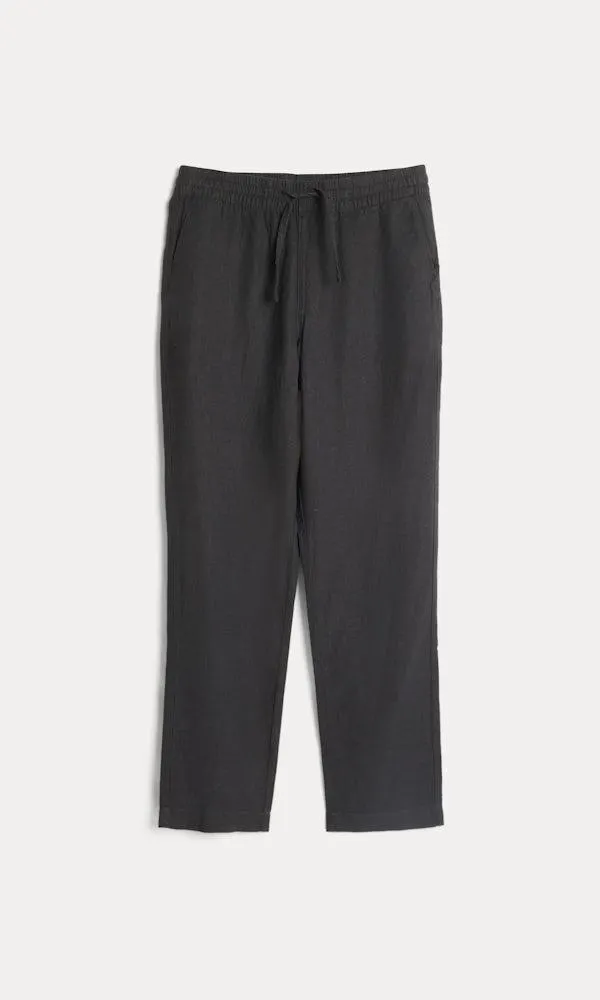 Linbukse med knyting i livet