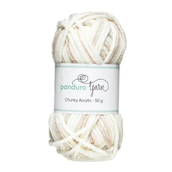 Garn Chunky Acrylic 50 g white to beige multi