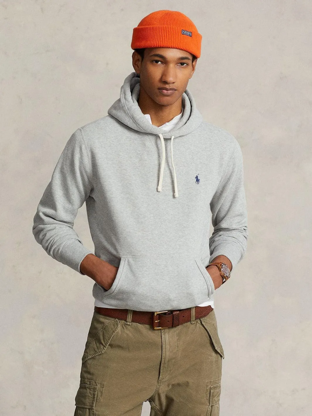 THE RL FLEECE HOODIE Grå