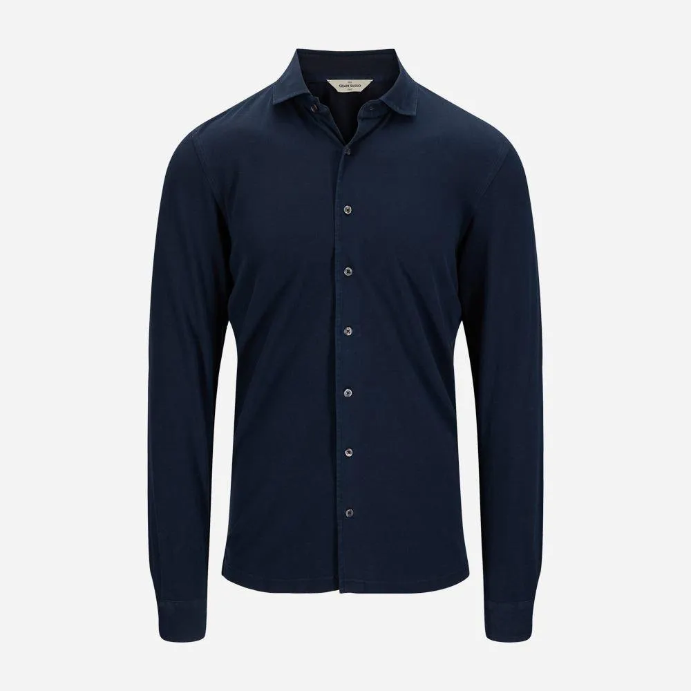 Shirt Pique Cotton - Navy