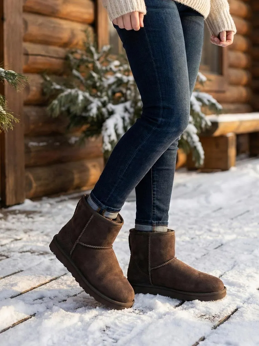 Brown Lux Wool Suede Water Resistant