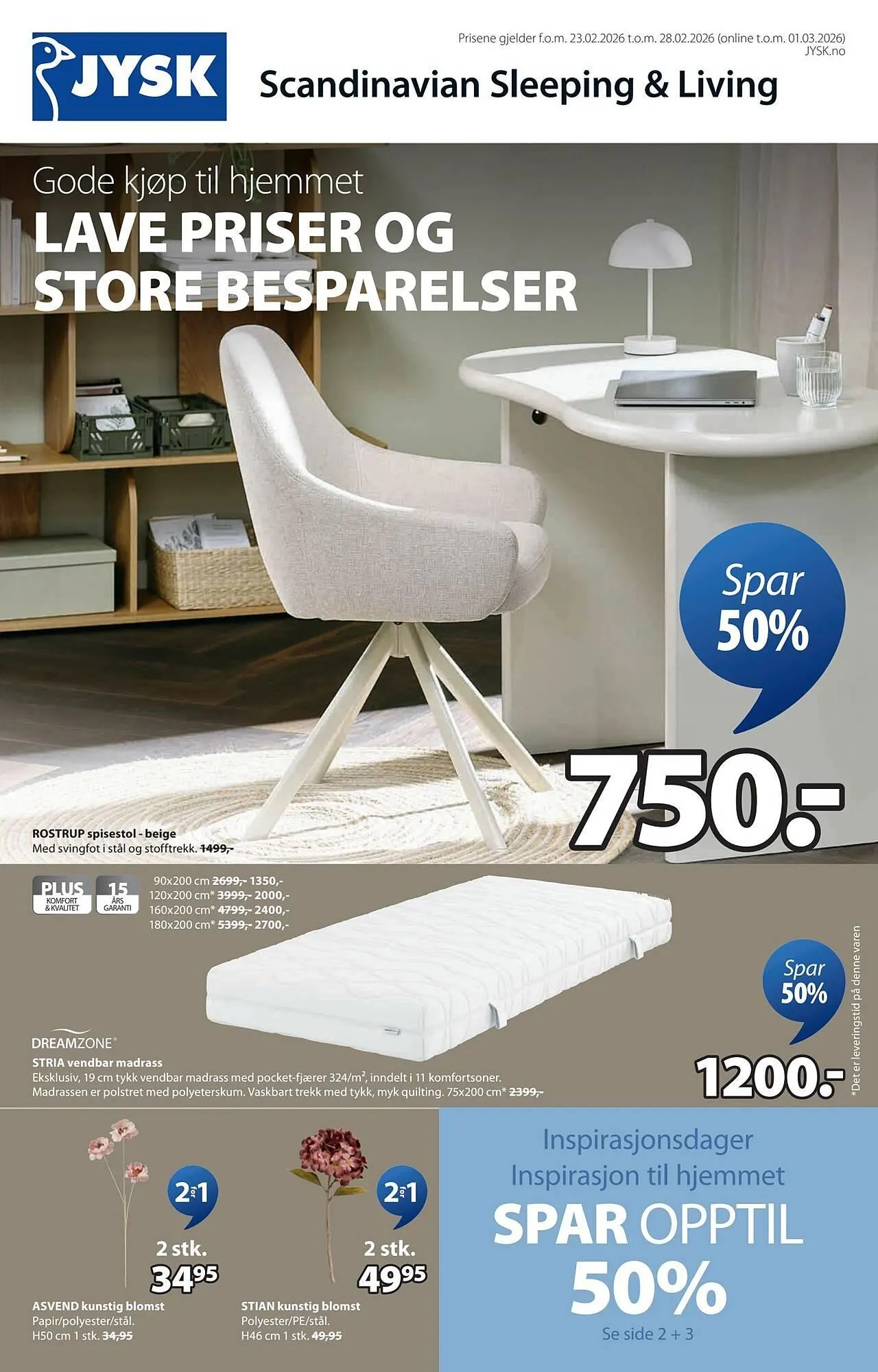 JYSK kundeavis fra 23. februar til 1. mars 2026 - kundeavisside 1