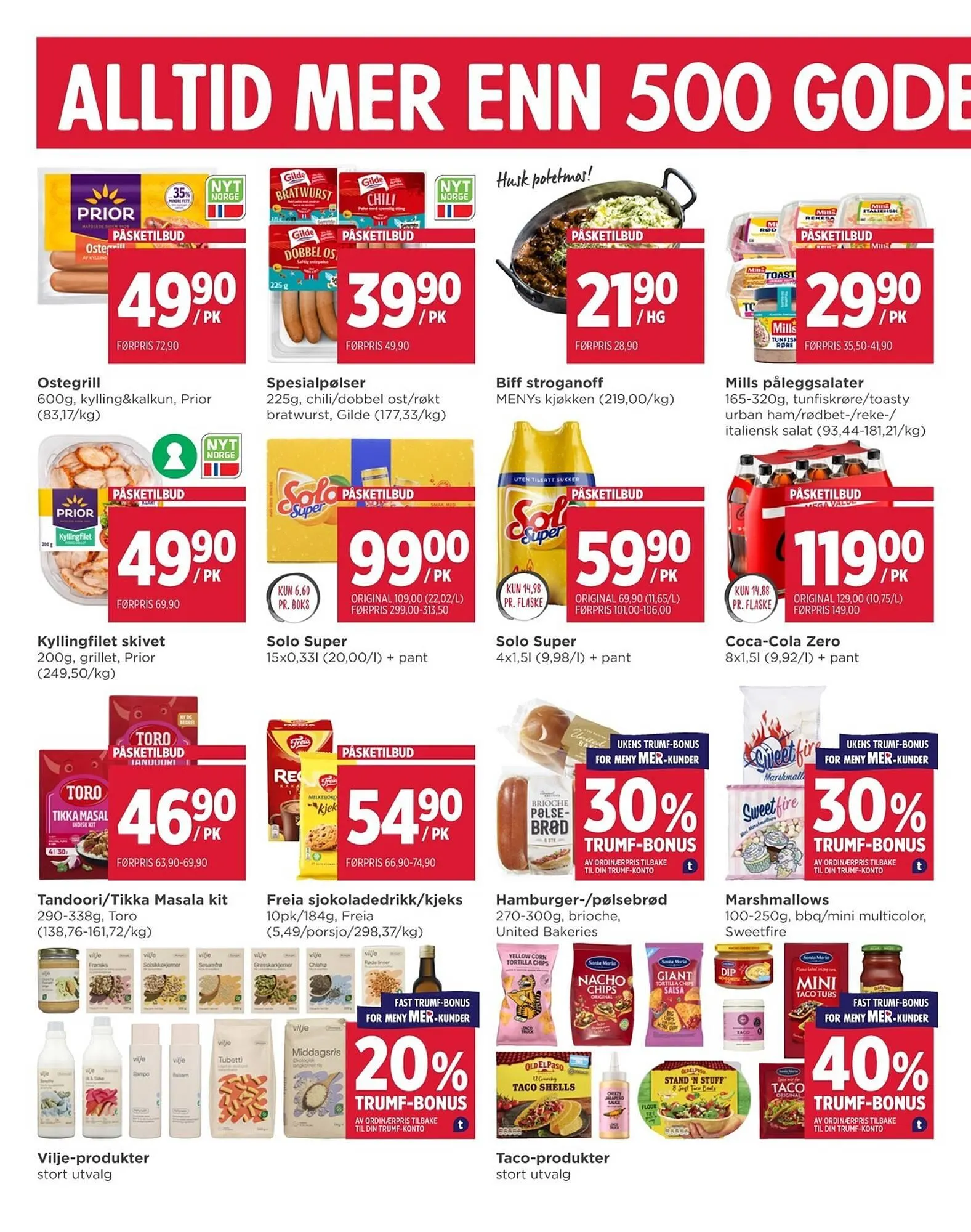 Meny kundeavis fra 23. mars til 4. april 2026 - kundeavisside 8