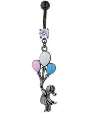 Girl and Baloons - Svart Navlepiercing