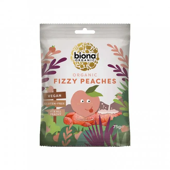 Biona fizzy peaches 75 g