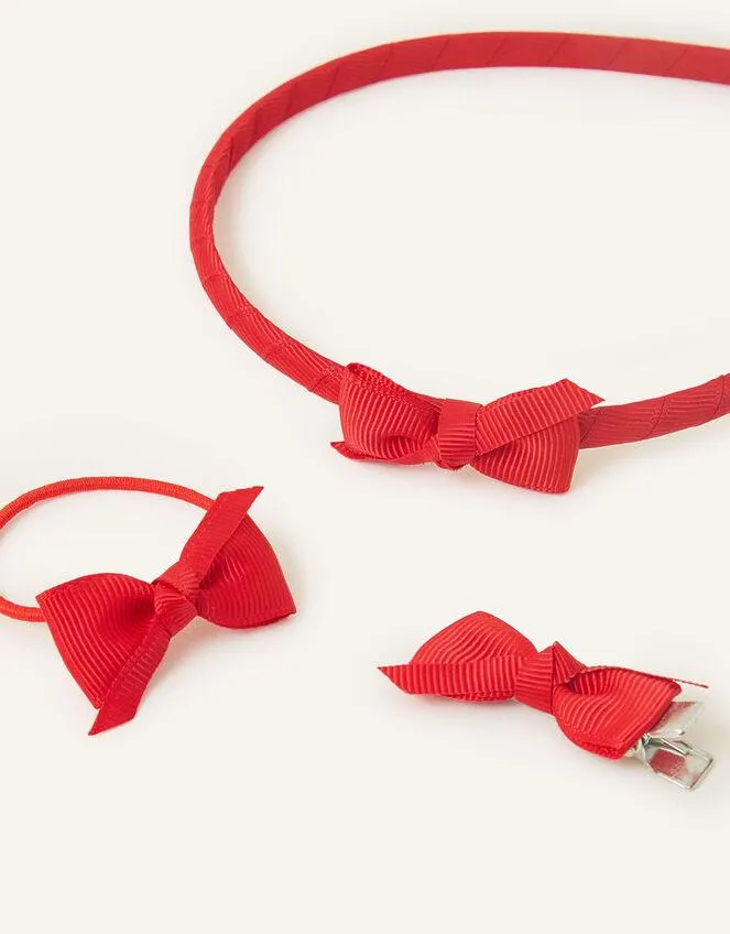 Girls School Hair Set Red