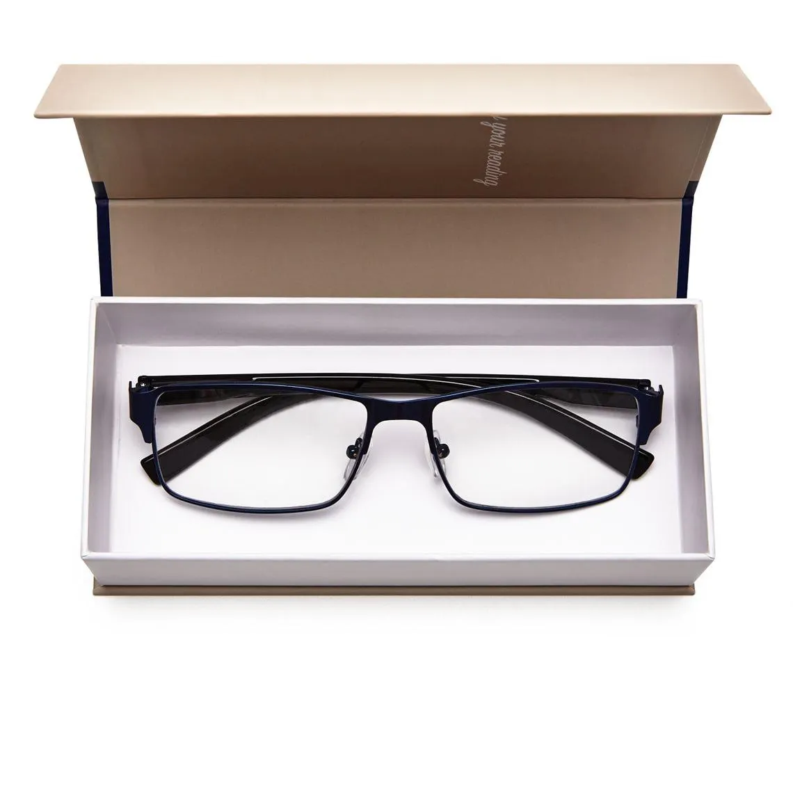 Readers - Lesebriller Rectangular Metal Blue