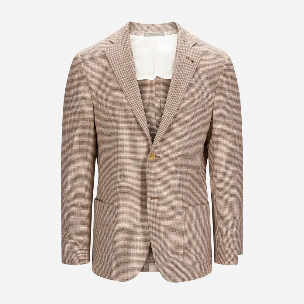 Jacket Wool Blend Dogtooth - Beige