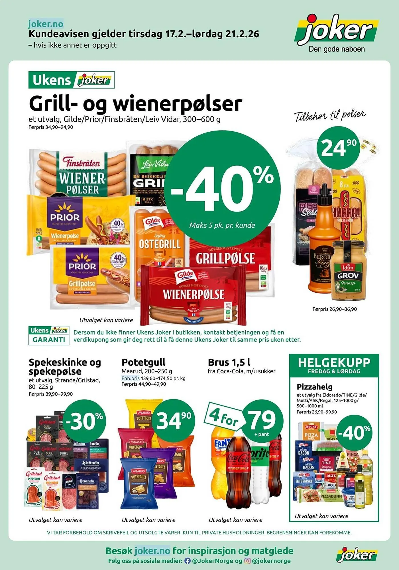 Joker kundeavis fra 16. februar til 21. februar 2026 - kundeavisside 1
