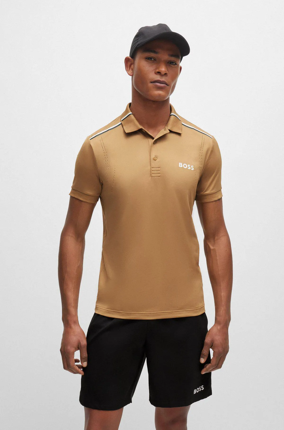 BOSS x Matteo Berrettini slim-fit polo shirt with signature stripes