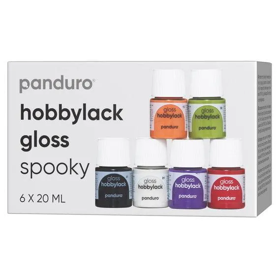 Hobbylakk gloss 6×20 ml Spooky – 6 blanke farger med litt fokus på Halloween!