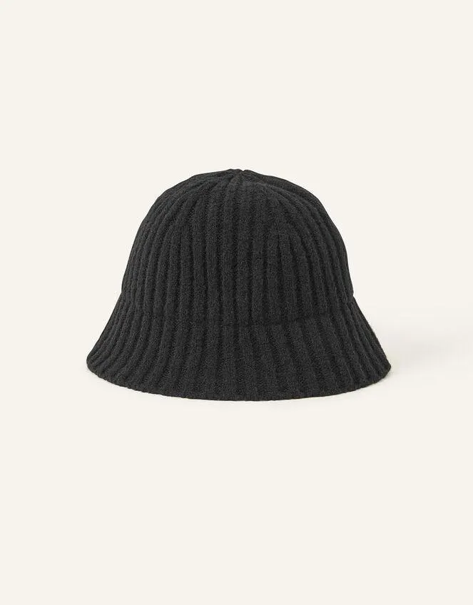 Knit Bucket Hat Black