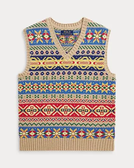 Fair Isle Cotton Sleeveless Jumper