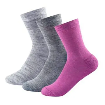 Devold Daily Medium Woman Sock 3pk Anemone Mix