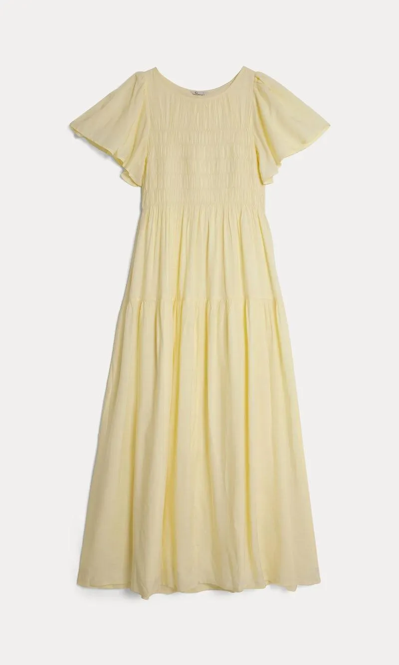 Maxikjole med sommerfuglermer