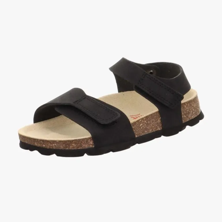 Korksandal m/borrelås, sort