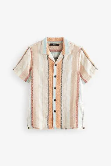 Short Sleeves Textured Stripe Shirt (3-16yrs)