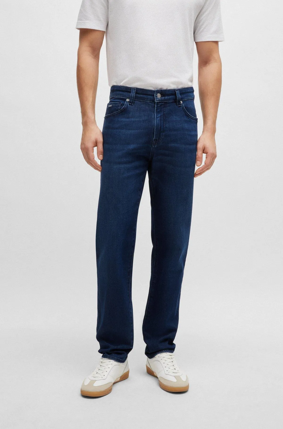 Regular-fit jeans in blue comfort-stretch denim