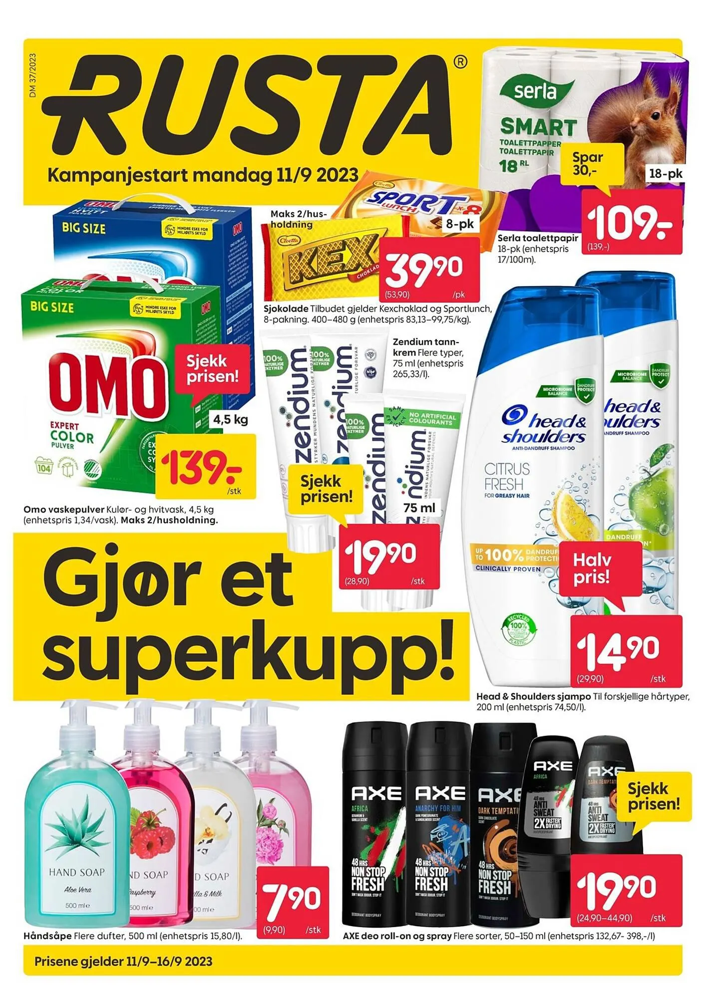 Rusta Kundeavis fra 11. september til 16. september 2023 - kundeavisside 1