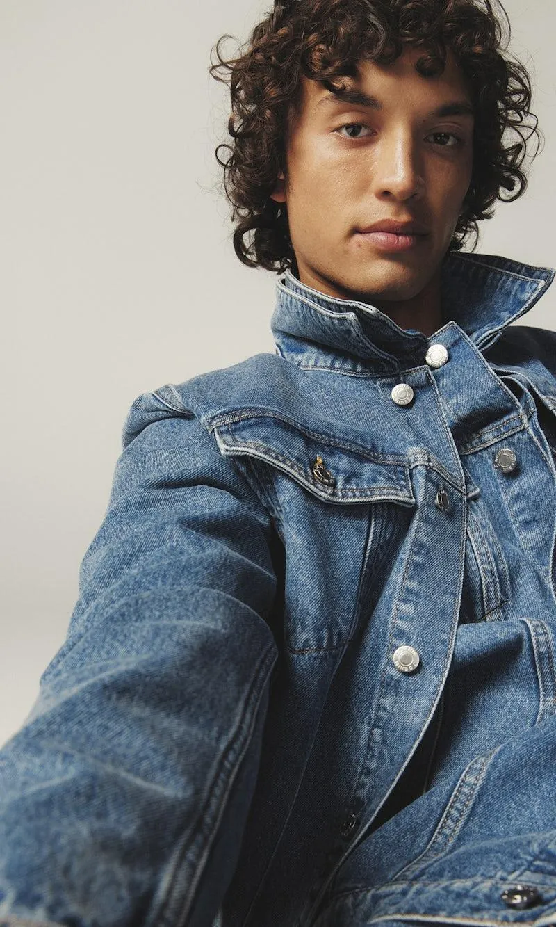 Denim jakke i 100% bomull