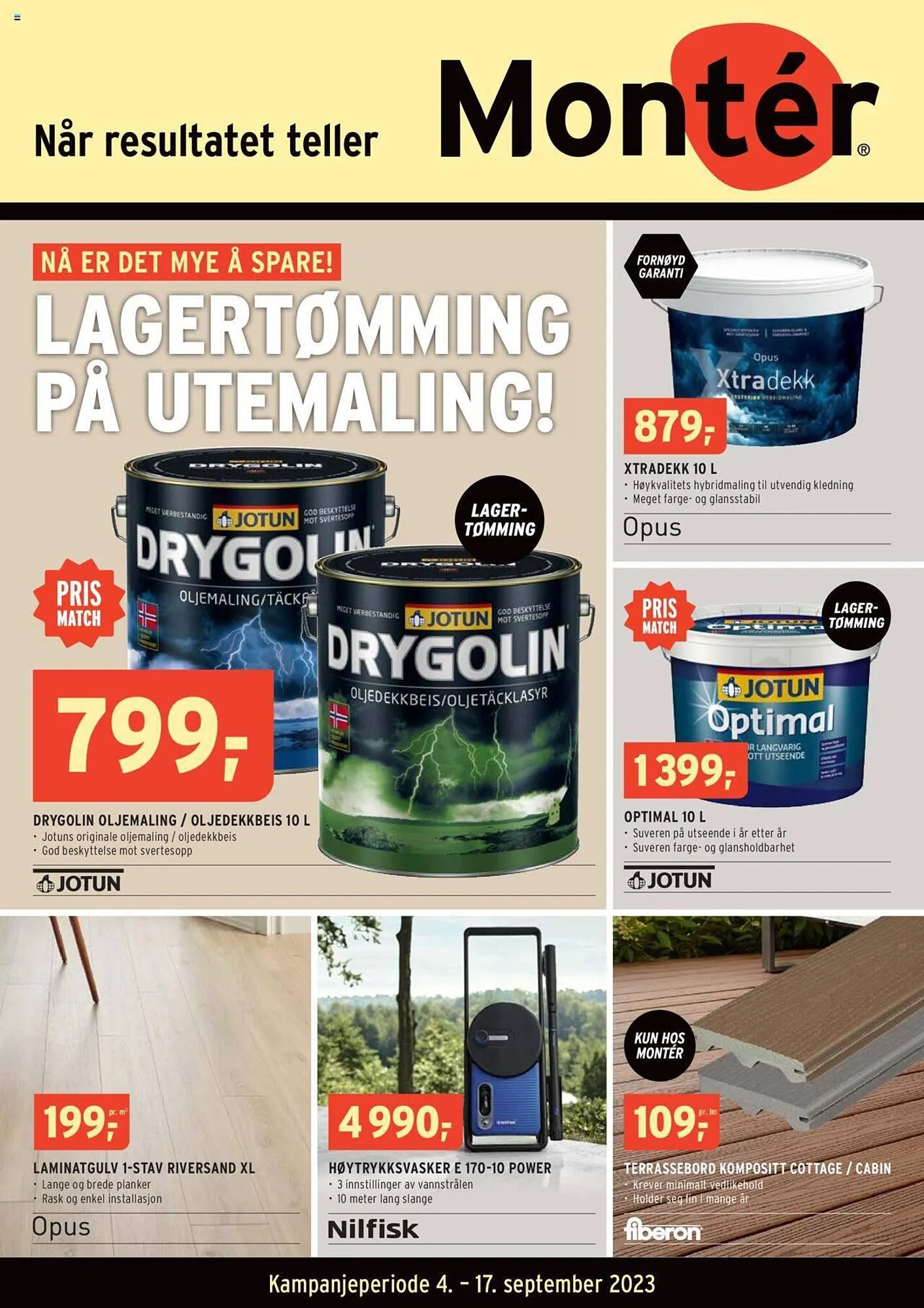 Montér Kundeavis fra 4. september til 17. september 2023 - kundeavisside 1