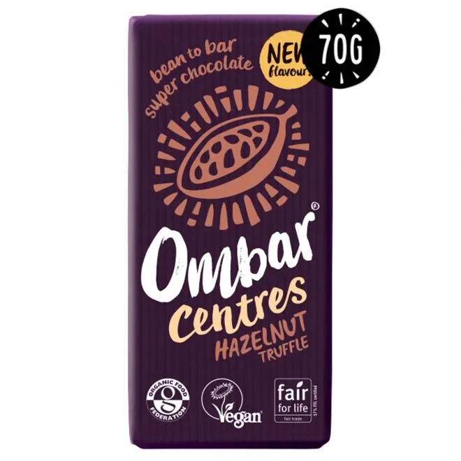 Ombar økologisk sjokolade med hasselnøtttrøffel 70 g