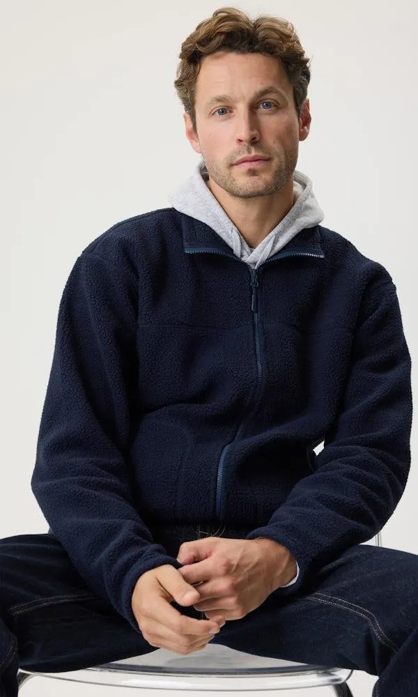 Fleecejakke med glidelås