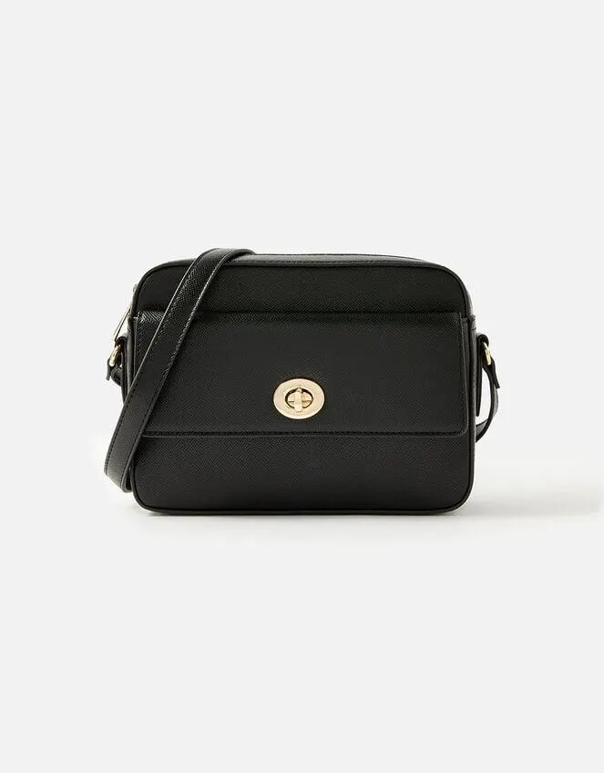 Boxy Twist-Lock Cross-Body Bag