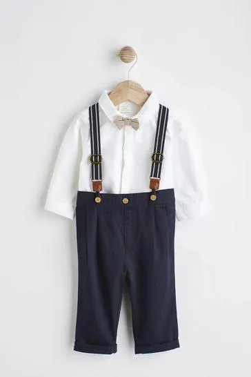 Baby Shirt, Trousers and Braces 3 Piece Set (0mths-2yrs)