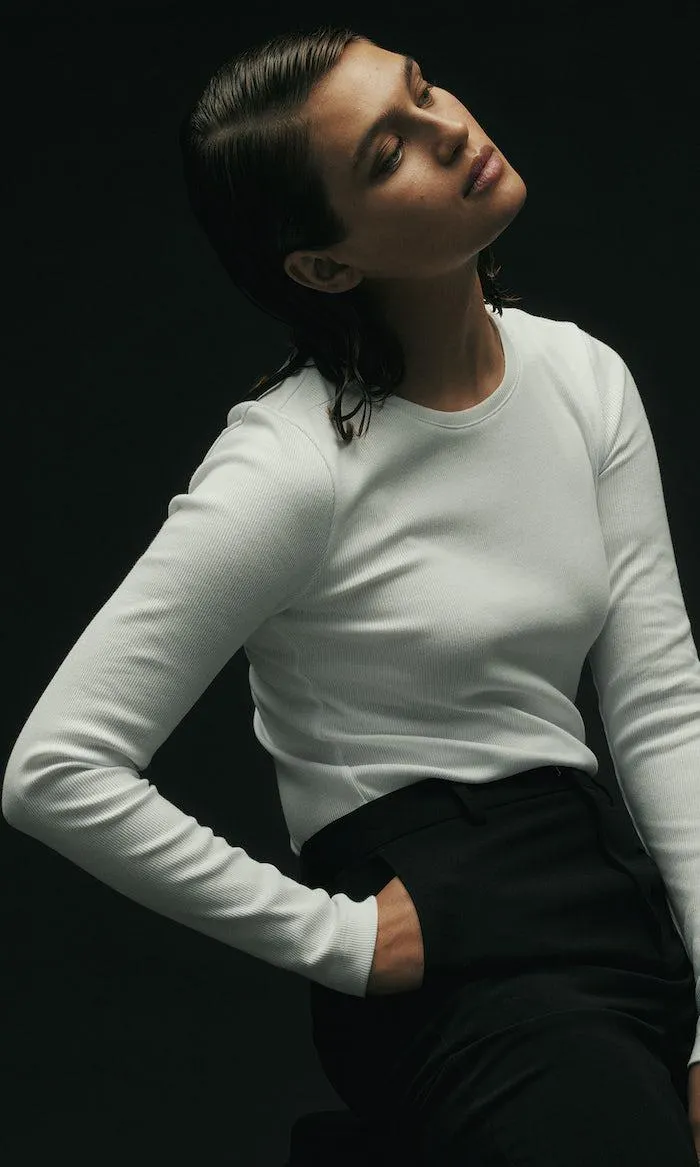 Langermet ribbet topp