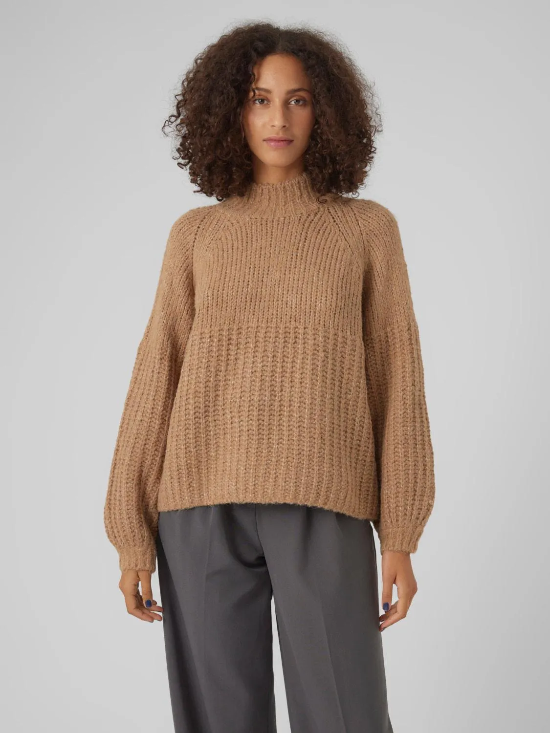 Høy hals Volumermer Genser