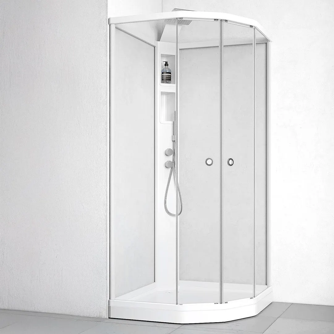 Flow Semi dusjkabinett med sorte profiler fra Macro Designs