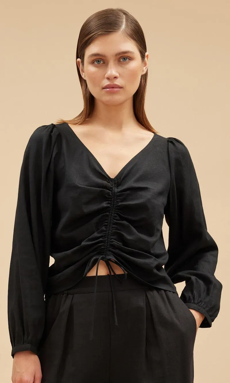 Bluse i linblanding