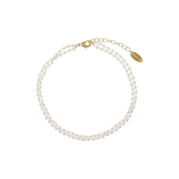 Micro Pearl Double Chain ankelkjede