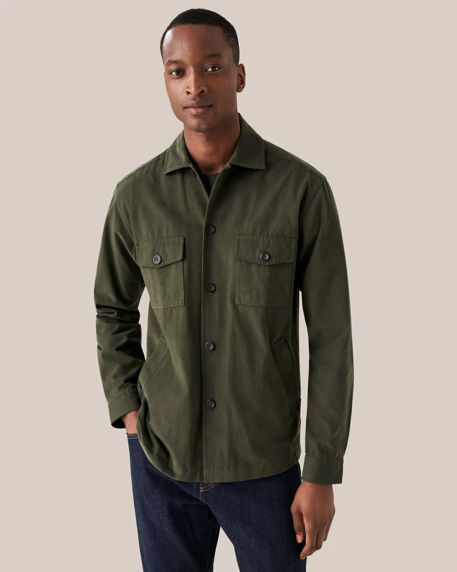 Dark Green Moleskin Overshirt