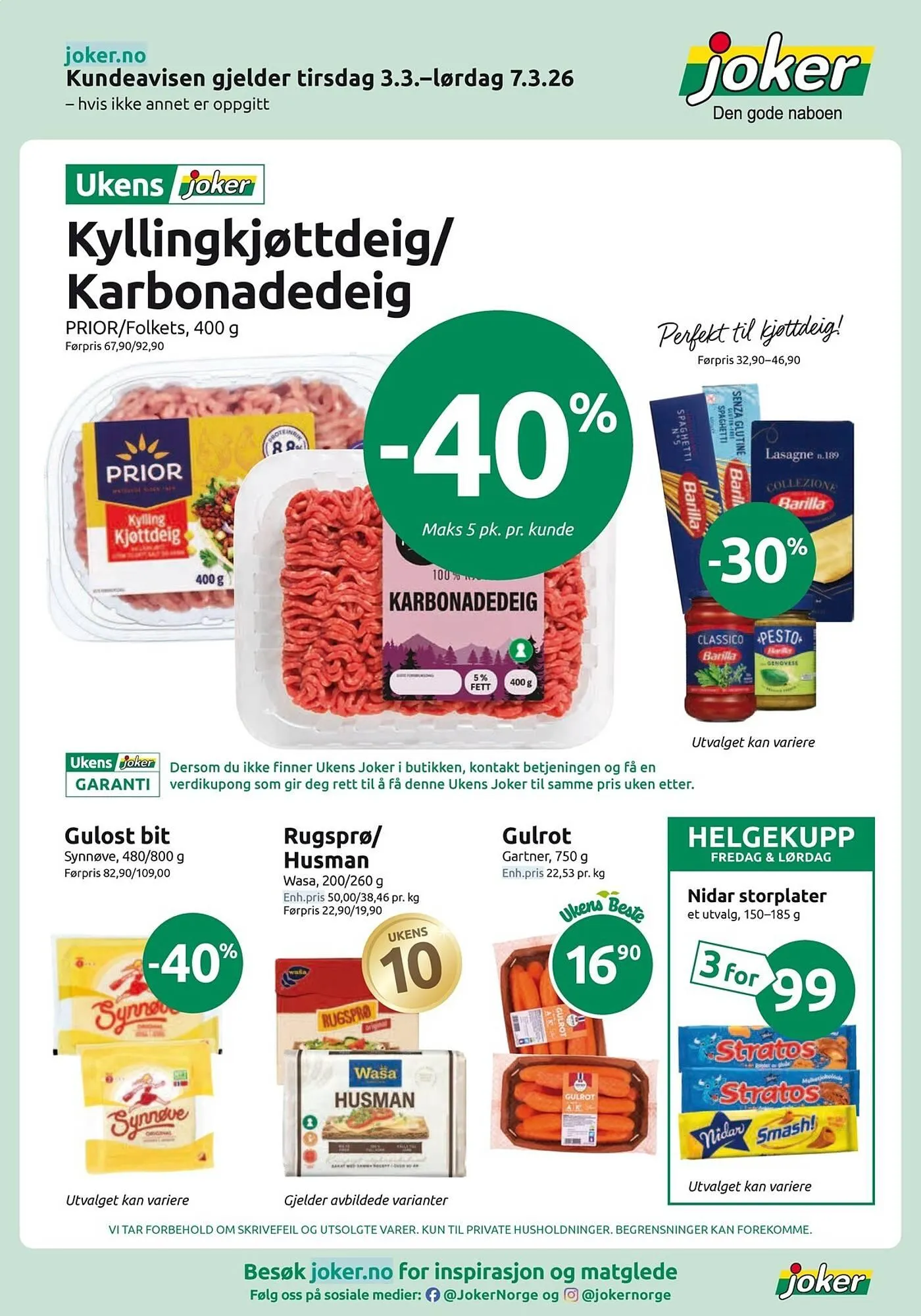 Joker kundeavis fra 3. mars til 7. mars 2026 - kundeavisside 1